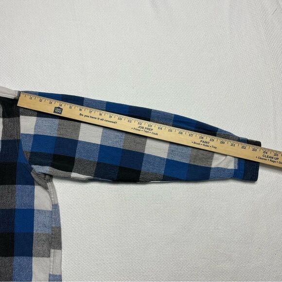 Vintage 90s Dakota Plaid Heavyweight Flannel Shirt Long Sleeve Blue Size XL Tall - Picture 13 of 16